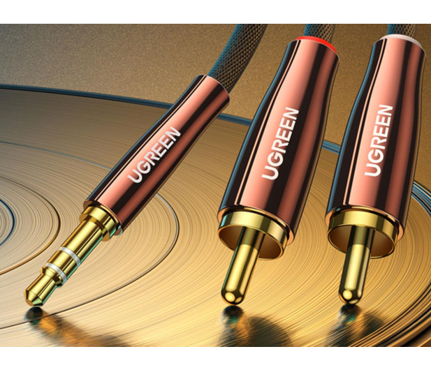 UGREEN AV170 Kabel 2x RCA Cinch jack 3.5mm 1m czarny - 1489020 - zdjęcie 2